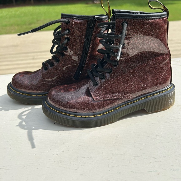 Dr. Martens Youth 1460 Glitter Lace Up Boots Rose Brown Size kids 12 - Picture 6 of 9